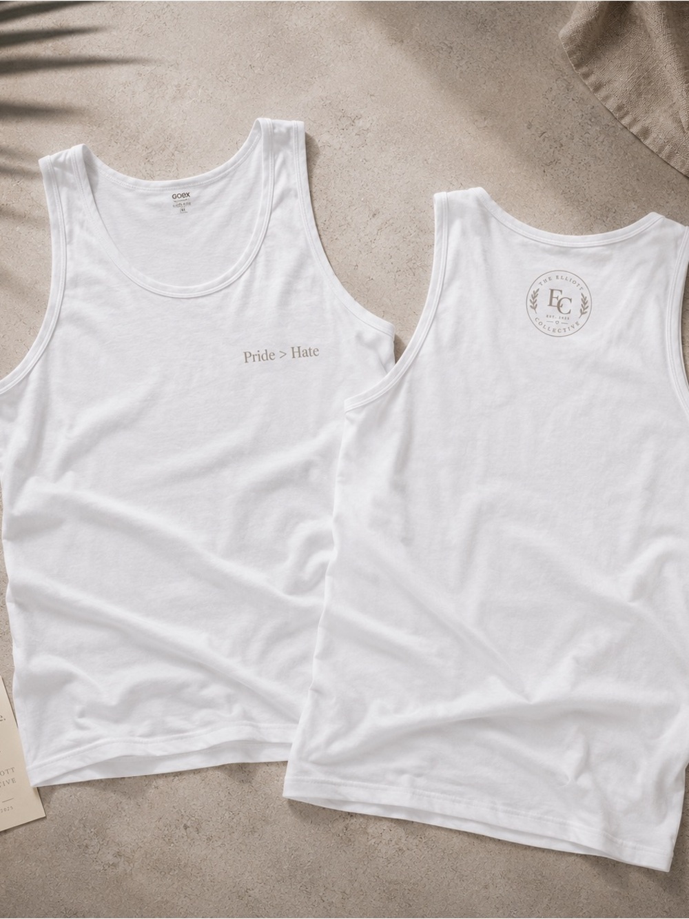 White Men’s Tank Top — Pride > Hate